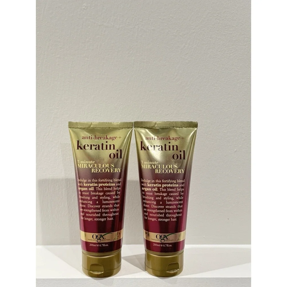OGX Anti-Breakage Keratin Oil 3 minute Miraculous Recovery 6.7Oz Set of 2 NEW